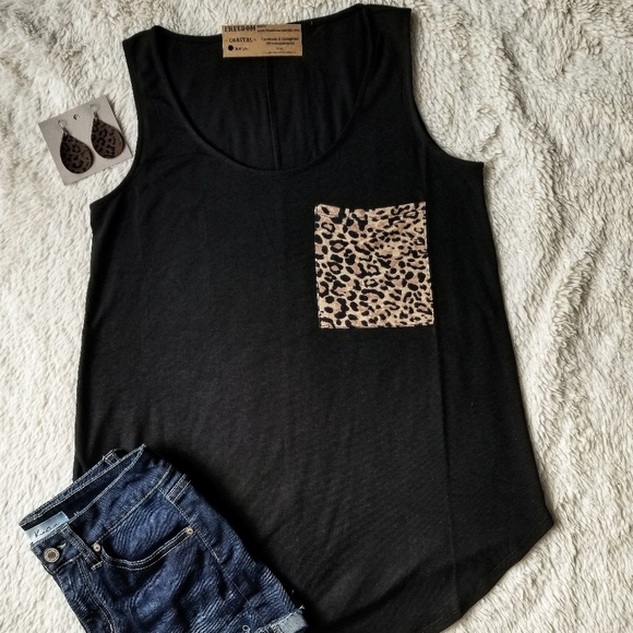 Tops - Cheetah Pocket Tanktop